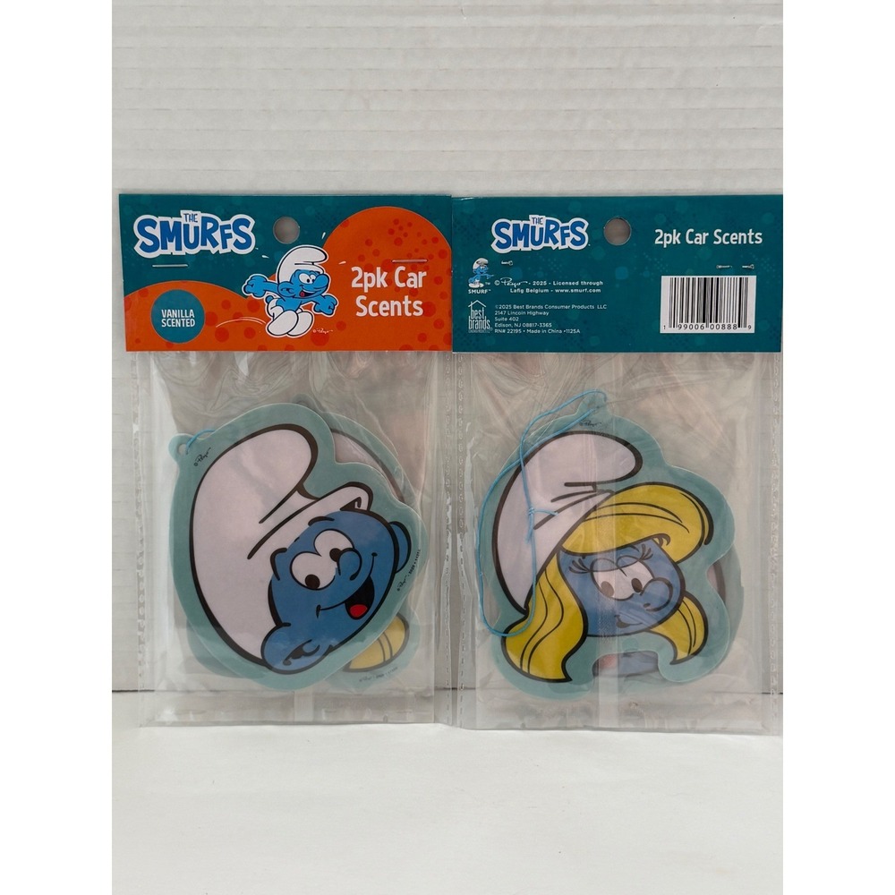 The Smurfs Car Air Freshener 2pk Vanilla Scent Smurfette New One Pack of 2